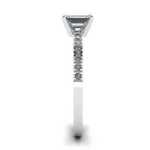 Emerald Cut Diamond Ring with Pave - Photo 2