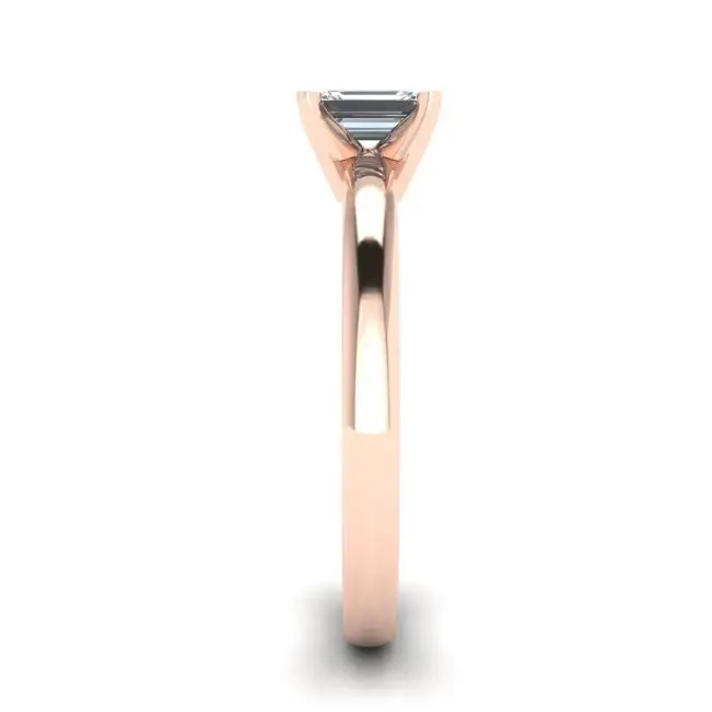 Rectangular Diamond Ring in White-Rose Gold - Photo 2