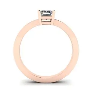 Rectangular Diamond Ring Rose Gold - Photo 1
