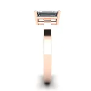Rectangular Diamond Ring Rose Gold - Photo 2