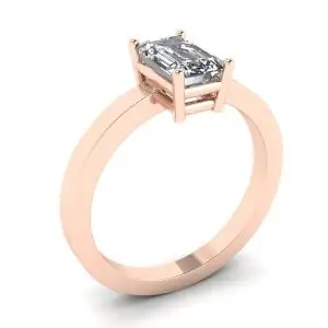 Rectangular Diamond Ring Rose Gold - Photo 3