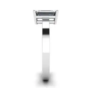 Rectangular Diamond Ring White Gold - Photo 2