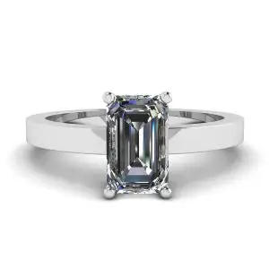 Rectangular Diamond Ring White Gold