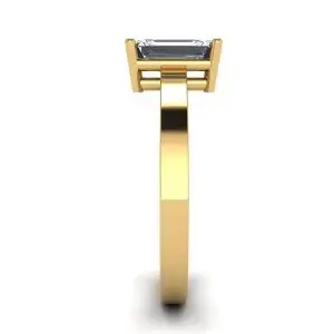 Rectangular Diamond Ring in 18K Yellow Gold - Photo 2