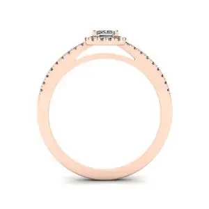 Emerald Cut Diamond Ring with Halo Rose Gold - Photo 1