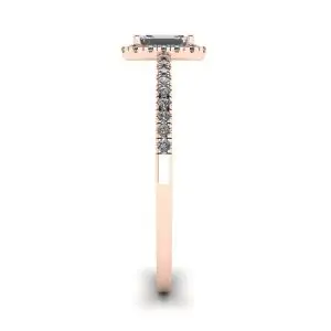 Emerald Cut Diamond Ring with Halo Rose Gold - Photo 2