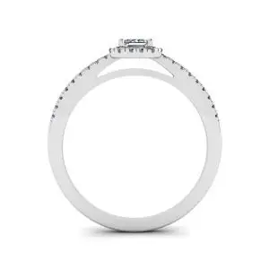 Emerald Cut Diamond Ring with Halo - Photo 1