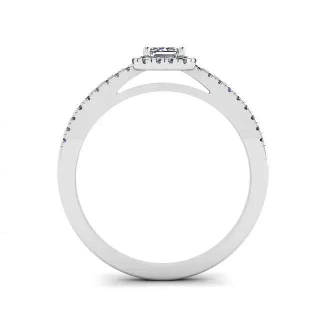 Emerald Cut Diamond Ring with Halo - Photo 1