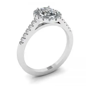 Oval Diamond Ring White Gold - Photo 3