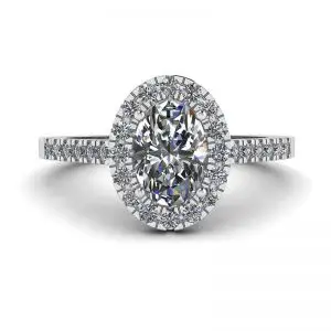 Oval Diamond Ring White Gold