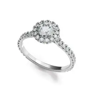 Halo Round Cut Diamond Ring - Photo 2
