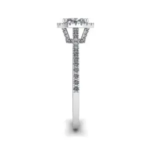 Halo Diamond Oval Cut Ring - Photo 2