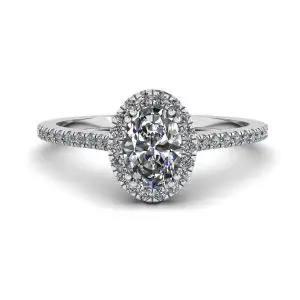 Halo Diamond Oval Cut Ring