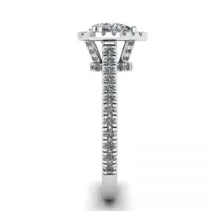 Halo Diamond Pear Cut Ring - Photo 2