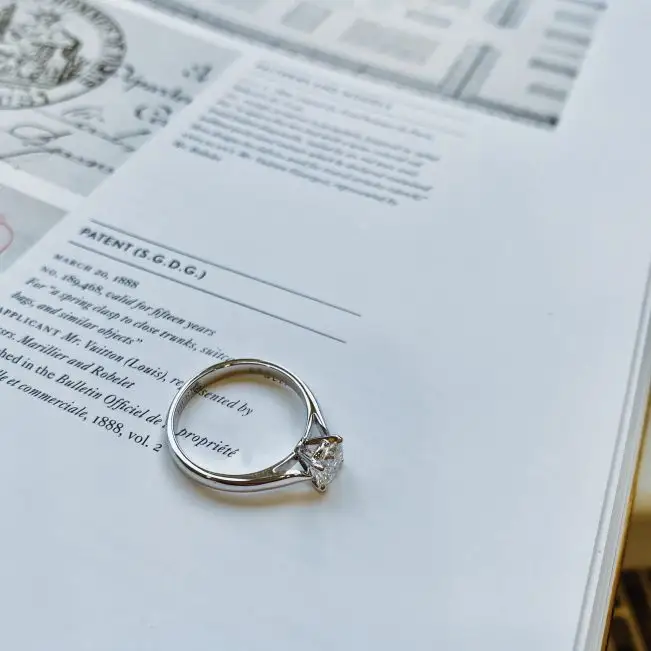 Classic Diamond Ring with One Diamond in Rose Gold - Photo 4