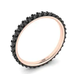 Black Diamonds Pave Eternity Ring Rose Gold - Photo 3