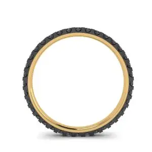 Black Diamonds Pave Eternity Ring Yellow Gold - Photo 1