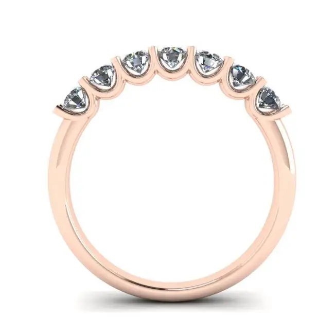 Classic Seven Round Diamond Ring Rose Gold - Photo 1
