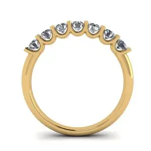 Classic Seven Round Diamond Ring Yellow Gold - Photo 1