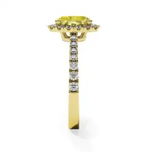 1.13 ct Oval Yellow Diamond Ring with Halo Yellow Gold - Photo 3