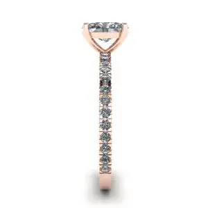 Oval Diamond Ring with Pave in Rose Gold - Photo 2