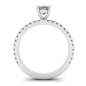 Oval Diamond Ring with Side Pave - Photo 1