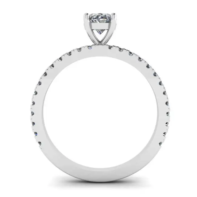 Oval Diamond Ring with Side Pave - Photo 1