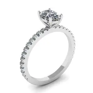 Oval Diamond Ring with Side Pave - Photo 3