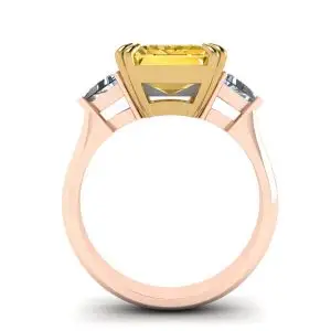 Emerald Cut Yellow Sapphire Ring Rose Gold - Photo 1