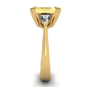 Emerald Cut Yellow Sapphire Ring Yellow Gold - Photo 2