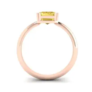 2 carat Emerald Cut Yellow Sapphire Ring Rose Gold - Photo 1