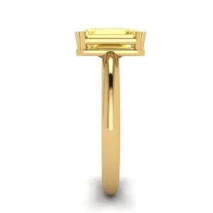 2 carat Emerald Cut Yellow Sapphire Ring Yellow Gold - Photo 2