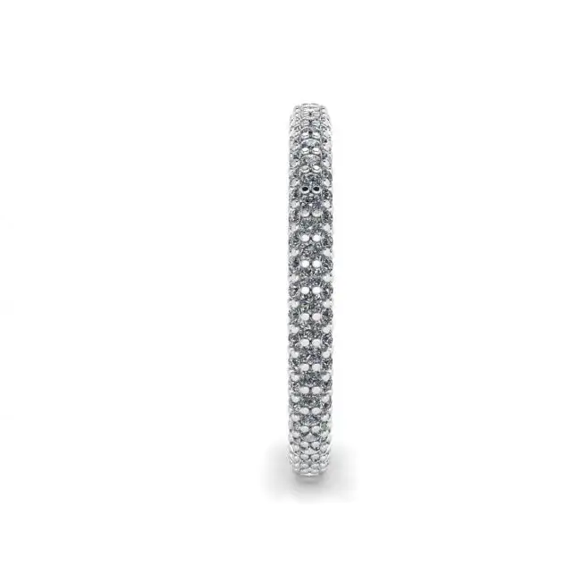 White Diamonds Triple Pave Eternity Ring - Photo 1
