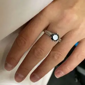 6-Prong Black Diamond with Duo-color Pave Ring  Yellow Gold - Photo 5