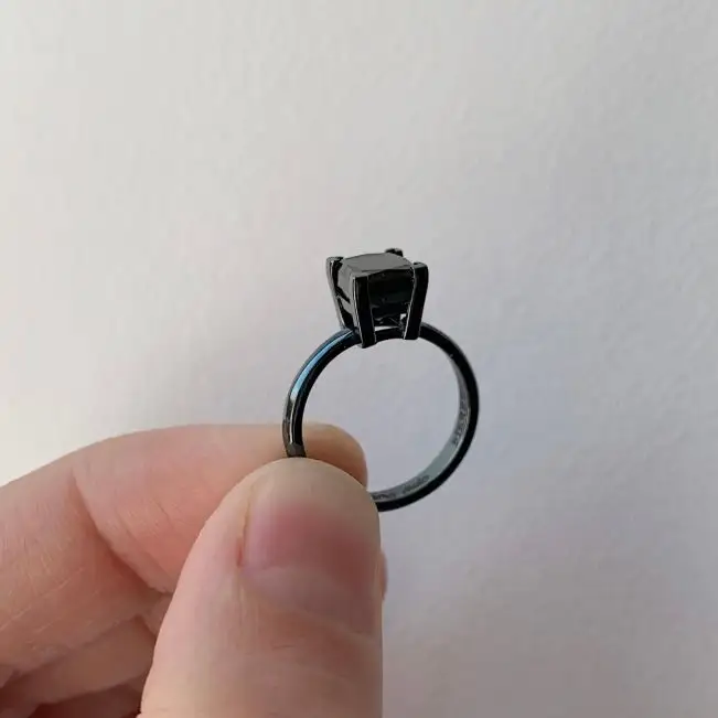 Black Diamond Ring Rose Gold - Photo 4