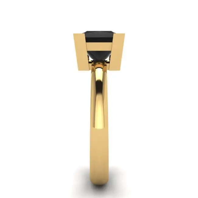 Black Diamond Ring Yellow Gold - Photo 2