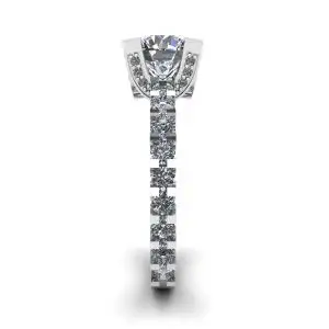 Round Diamond Ring with Side and Hidden Pave - Photo 4