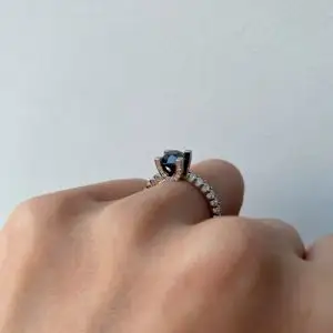 Round Black Diamond Ring with Side and Hidden Pave - Photo 7