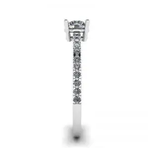 White Diamond Side Pave Ring 18K White Gold - Photo 2