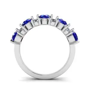 Contemporary garland ring with sapphires and diamonds - Photo 3
