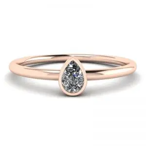 Pear Diamond Small Ring La Promesse Rose Gold