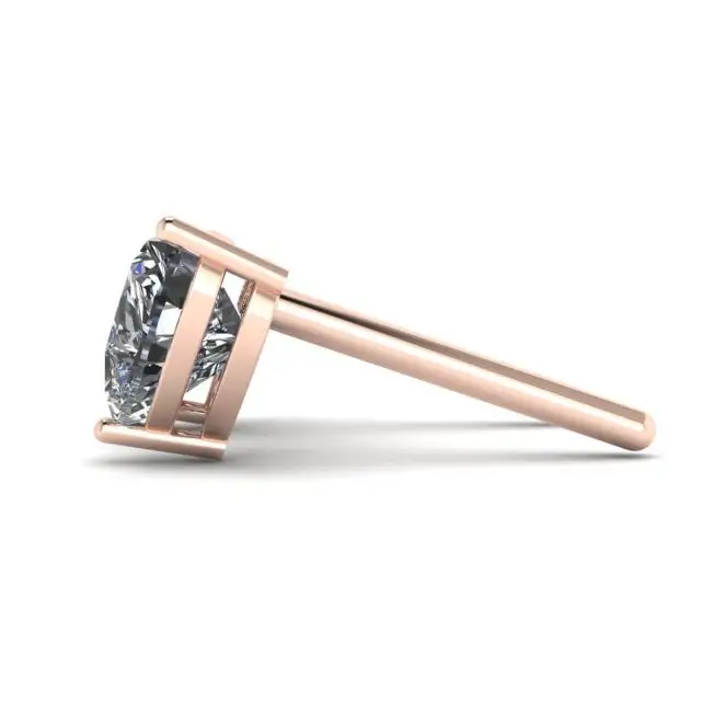 Heart Shape Diamond Stud Earrings Rose Gold - Photo 1