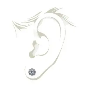 Round Diamond Halo Stud Earrings in 18K Rose Gold - Photo 4