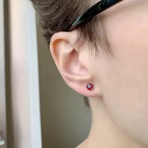 Sapphire Stud Earrings with Detachable Diamond Halo Jacket - Photo 3