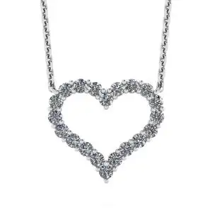 Diamond Heart Necklace in 18K White Gold