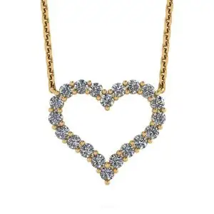 Diamond Heart Necklace in 18K Yellow Gold
