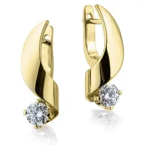 Small Earrings with 4.5 mm Diamond - Ruban Collection - Photo 2