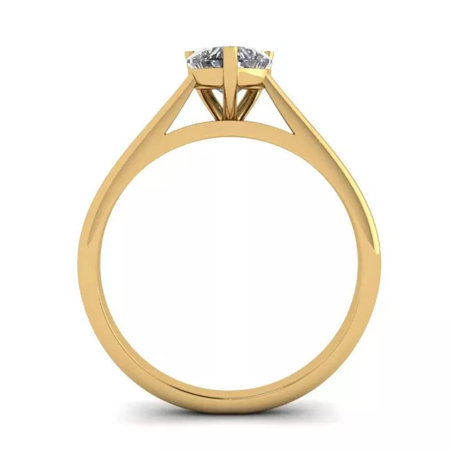 Classic Heart Diamond Solitaire Ring Yellow Gold - Photo 1