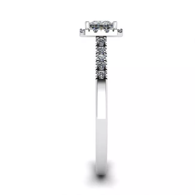 Halo Princess Cut Diamond Ring - Photo 1