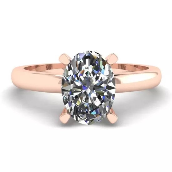 Oval Diamond Ring Rose Gold, Enlarge image 1